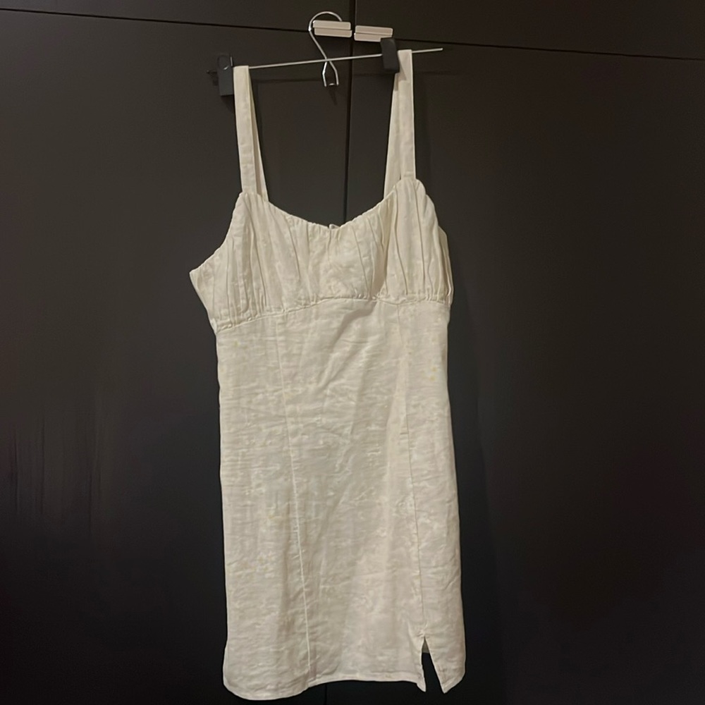 Nordstrom cream mini dress with yellow flowers